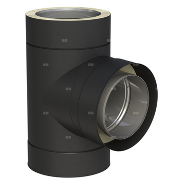 Trójnik 87' fi 80mm lakierowany na czarno