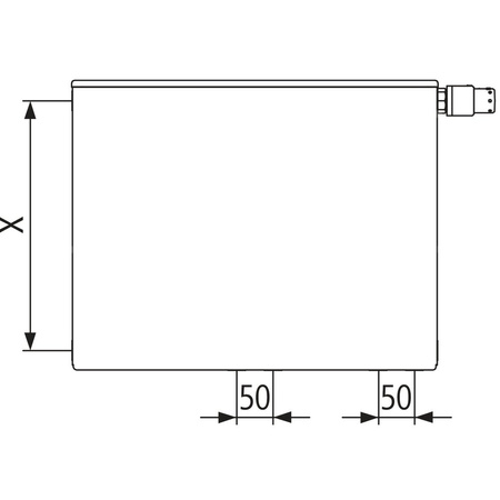 Grzejnik płytowy typ 33 KERMI X2 Plan-Vplus, lewy, z osłoną wym. 505 x 1605 mm, kolor biały, moc 3079 W