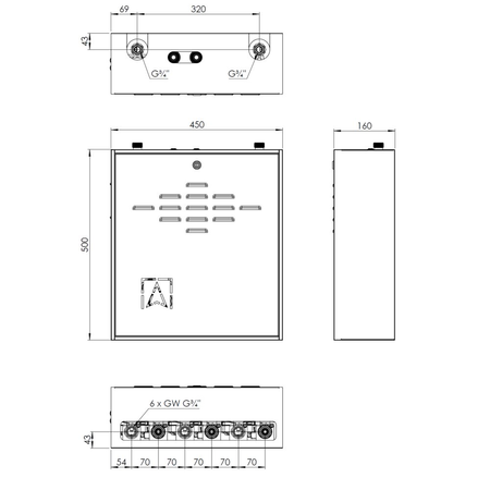 Grupa pompowa AFRISO PrimoBox AZB 555 GZ x GW 3/4'' x 3/4'', z izolacją, z siłownikiem arm 141