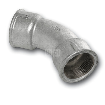 Łuk 45' SANHA 41#, żeliwo (cynk/nikiel) (ocynk), 2'' (GW)