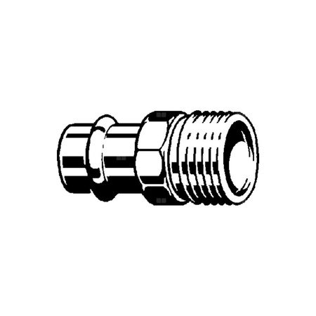 Złącze przejściowe Profipress VIEGA 26115 jednoczęściowy, brąz / brąz, 15 mm, 3/4'' (mz x gz), 43 mm