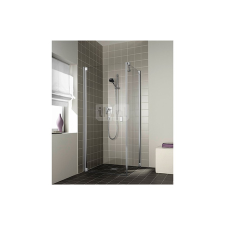 Kermi drzwi wahadłowe Raya 1KR 0900x 2000 BV: 870-900 srebro wysoki połysk, szkło ESG przezroczyste z Clean
