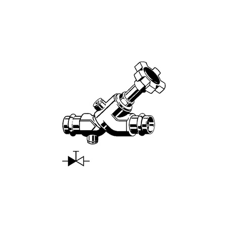 Zawór zam. skośny z zaworem zw 18 brąz / błyszczący