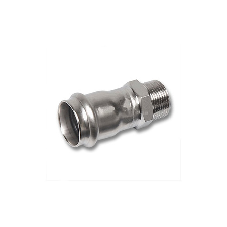 Nypel SANHA NiroSan Press, stal nierdzewna, 15 mm x 3/8'' (zw x GZ)
