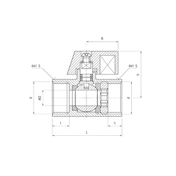 Zawór kulowy PERFEXIM 3021 mosiądz chromowany, PN16 1/2'' GW, uchwyt: krótka dźwignia