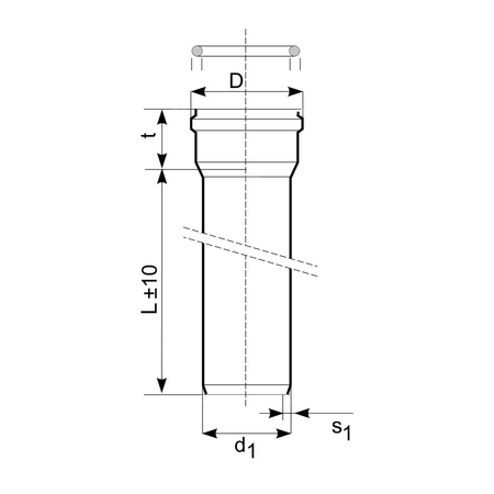 Rura kanalizacyjna zewnętrzna pvc-u MAGNAPLAST KGEL 110 x 500 x 3.2 z kielichem lita pomarańczowa, klasa C - SN 8