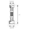 Wąż przyłączeniowy elastyczny FERRO z oplotem (stal), GW x GW, 1/2'' x 3/4'', długość 40 mm