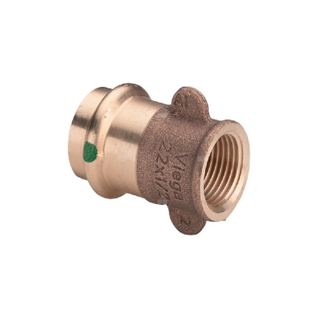Złącze przejściowe Sanpress VIEGA 22123 jednoczęściowy, brąz / brąz, 18 mm, 1/2'' (mz x gw), 46 mm z uszczelką