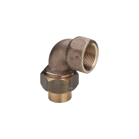 Złącze przejściowe 90' VIEGA 94096G jednoczęściowy, mosiądz / brąz, 18 mm x 3/4'' (lw x gw)
