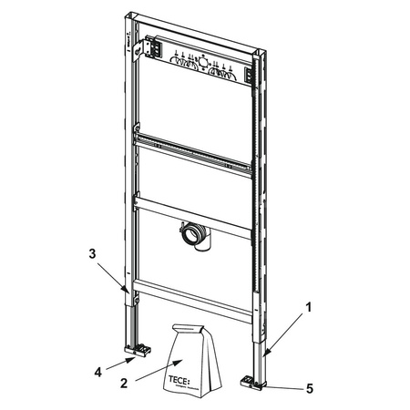 Stelaż podtynkowy do pisuaru TECE profil, 1120 x 500 x 90 mm, regulacja wysokości