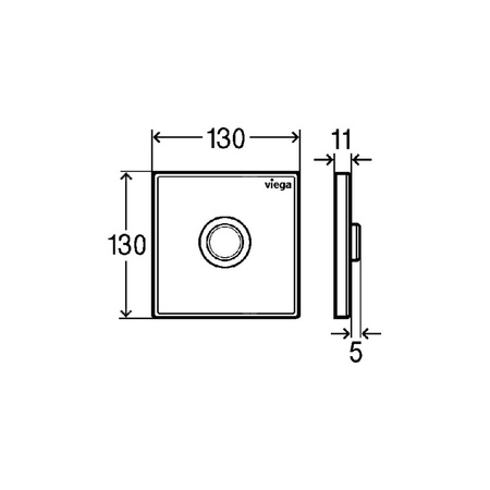 Przycisk uruchamiający do pisuaru Prevista Visign for Public 11 stal nierdzewna, nr wzoru 8631.2 płytka maskująca: stal nierdzewna biały błyszczący klawisz: stal nierdzewna biały błyszczący