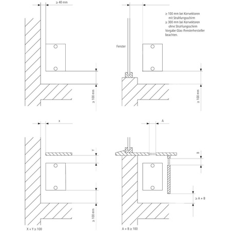 Konwektor Kermi Konvektor Typ54 BH210x255x3000mm QN6276, weiß, 6bar, o. Abd., AB Uni.