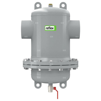 Separator mikropęcherzy REFLEX D 114.3 R, 10 bar / 110'C, z kołnierzem rewizyjnym, kolor: szary