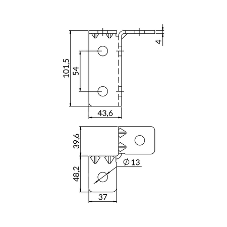 Kształtka MX2D profilu szer. 41mm XPMX2DMF