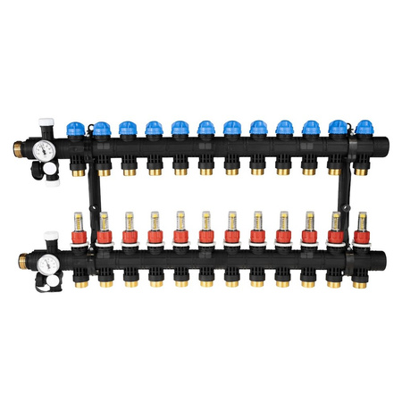 Rozdzielacz do ogrzewania podłogowego AFRISO ProCalida EF1 12-obieg. poliamid GZ 1'' x euroconus 3/4''