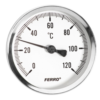 Termometr bimetaliczny FERRO fi 80 mm 120'C połączenie aksjalny