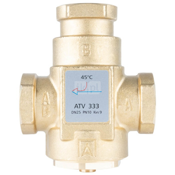 Zawór temperaturowy ATV 333, DN25, Rp1", kvs 9, 45°C