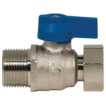 Zawór kulowy QIK 3/4'' GW x GZ prosty, uchwyt: rączka (niebieska)