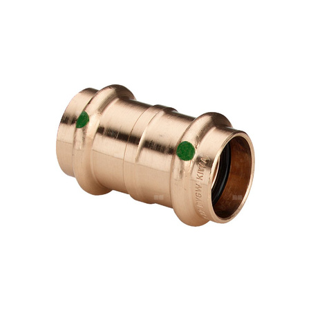 Mufa Sanpress VIEGA 2215 jednoczęściowy, brąz (stan surowy) / brąz (stan surowy), 22 mm (mz x mz), 55 mm z uszczelką