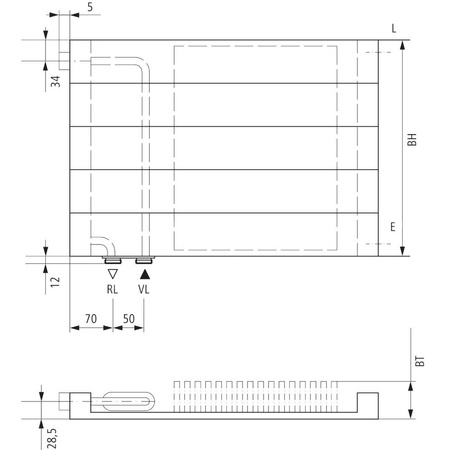 Grzejnik płytowy typ 10 KERMI V-HHV wym. 280 x 900 mm, kolor biały, moc 290 W