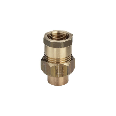 Złącze przejściowe VIEGA 94330G trzyczęściowy, brąz / mosiądz, 22 mm x 3/4'' (lw x gw), 54 mm z uszczelką
