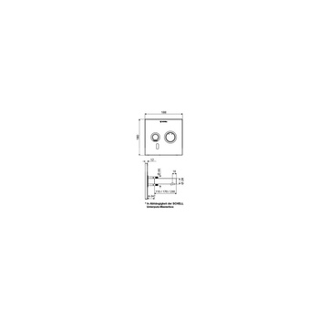 Podtynkowa wylewka ścienna LINUS W-E-M, 170 mm elektroniczna z mieszaczem, 9V, chrom
