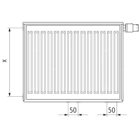 Grzejnik płytowy typ 11 KERMI Profil-Vplus, lewy, z osłonami wym. 600 x 1300 mm, kolor biały, moc 1273 W