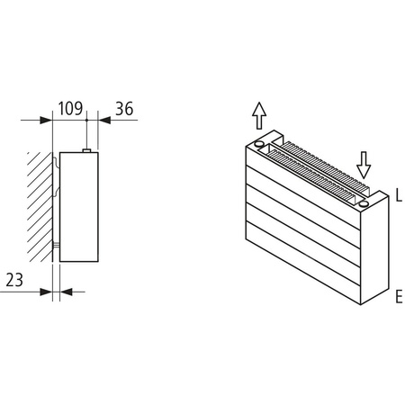 Grzejnik płytowy typ 22 KERMI HHN wym. 630 x 3800 mm, kolor biały, moc 6145 W
