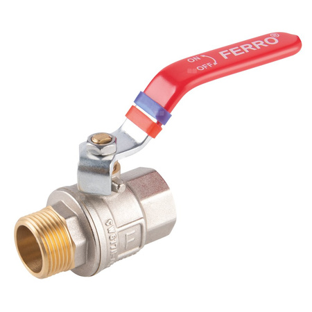 Zawór kulowy FERRO F-POWER 1 1/2'' GZ x GW, uchwyt: dźwignia