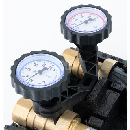 Grupa pompowa AFRISO PrimoTherm K 180-2 DN 25 AP 3-WM-R GZ x GW 1 1/2'' x 1'', z zaworem mieszającym, z izolacją, z pompą obiegową AFRISO APH 361 25-7/180 mm