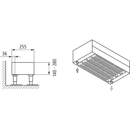 Konwektor Kermi Konvektor Typ54 BH210x255x800mm QN1674,weiß,6bar, m. Abd., AB Uni.