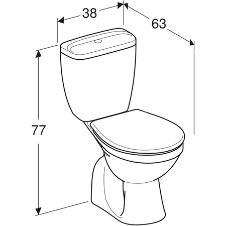 Zestaw stojącej miski WC Koło Idol ze spłuczką nasadzaną, lejowa, wylot pionowy, z deską sedesową