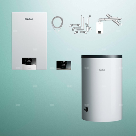Pakiet - Kocioł gazowy jednofunkcyjny VAILLANT ecoTEC plus VC 25CS/1-5 kondensacyjny wiszący 2.8 - 26.4 kW+ Zestaw powietrzno-spalinowy + RegulatorsensoCOMFORT 720f + Zasobnik c.w.uVIH R 200/6 B