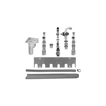 ZESTAW PRZYŁĄCZENIOWY DO WODY GRZEWCZEJ / ODPŁYW, CIEPŁEJ I ZIMNEJ WODY, GAZU, NADAJE SIĘ DO MONTAŻU PODTYNKOWEGO I NATYNKOWEGO CGS-2