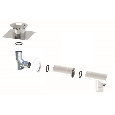 Pakiet powietrzno-spalinowy poziomy wyrzut przez ścianę fi60/100mm