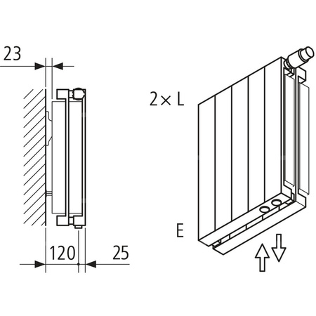 Grzejnik płytowy typ 22 KERMI V-HVV wym. 1800 x 420 mm, kolor biały, moc 1627 W