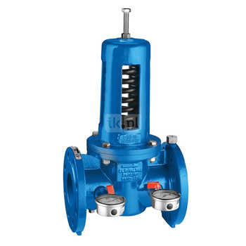 Regulator ciśnienia CALEFFI 576 żeliwo, kołnierz DN 65, 16 bar z manometrem