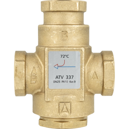 Zawór temperaturowy ATV 337, DN25, Rp1'', kvs 9, 72'C