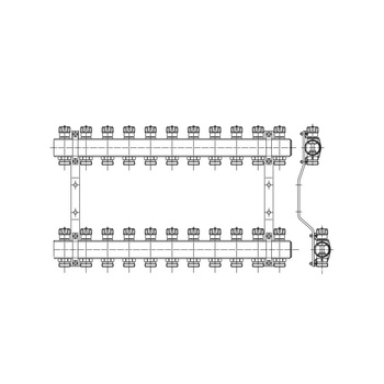 PHA-109A 9-obwodowy PN10 Rozdzielacz CuZn