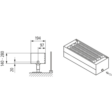 Konwektor Kermi Kon m. Str. Typ33 BH210x194x3600mm QN5155, weiß, 6bar, o. Abd., AB Uni.