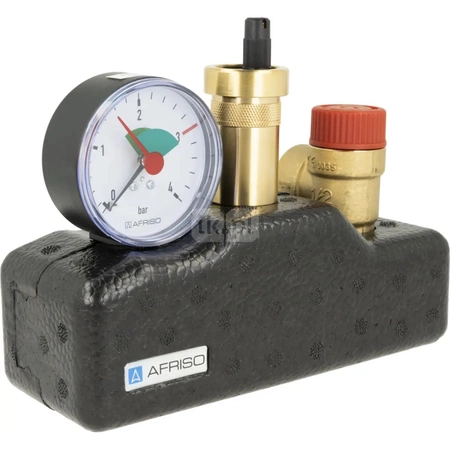 Zespół przyłączeniowy AFRISO KSG 1'' GW x GW, max. 3 bar + wskaźnik ciśnienia