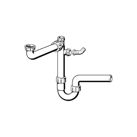 Pozyskiwacz przestrzeni-syfon rurowy przeznaczenie: zlewozmywak, nr wzoru 7850 G: 1½ DN: 40