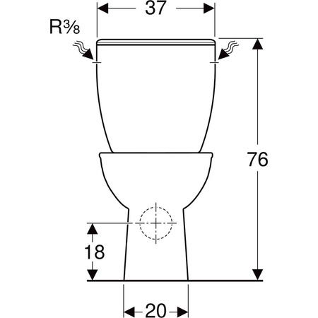 REKORD Zestaw: miska ustępowa kompaktowa ze spłuczką owalną z zasilaniem bocznym, odpływ poziomy, Rimfree (K93020000+K94009000)