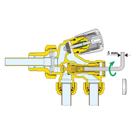 Zawór grzejnikowy przystosowany do montażu głowicy termostatycznej lub siłownika elektrotermicznego 1/2"