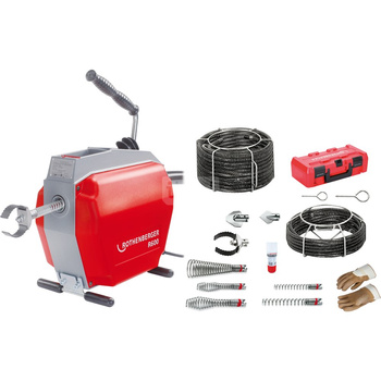 R600 Maszyna do czyszczenia rur z zestawem spiral/narzędzi 22 mm