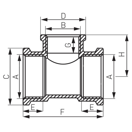 Trójnik FERRO redukcja mosiądz 3/4'' x 1/2'' x 3/4'' GW, kolor żółty