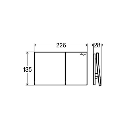 Przycisk do WC ekspozycyjny Prevista Visign for More 200 nr wzoru 8620.19 płytka maskująca: tworzywo szt. chrom. klawisz: szkło czarne