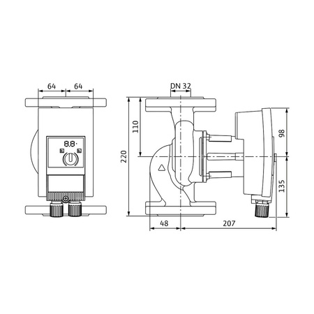 Pompa obiegowa WILO Yonos MAXO 32/0,5-11 PN6/10 1 x 230 V 50/60 Hz, PN 6/10bar