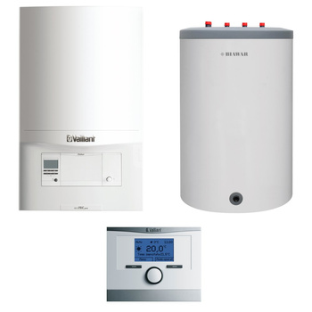 Pakiet - Kocioł gazowy jednofunkcyjny VAILLANT ecoTEC pro VC 146/5-3 kondensacyjny wiszący 5.9-15.3kW + Czujnik c.w.u. + Regulator calorMATIC 350 + Zasobnik c.w.u Lindo 150L