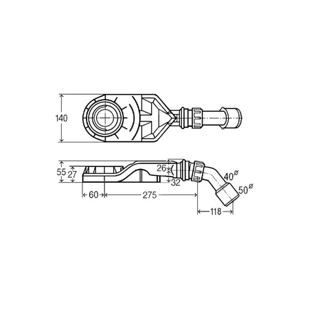 Syfon, tworzywo sztuczne / swietlisty szary do odpływów prysznicowych VIEGA 498065